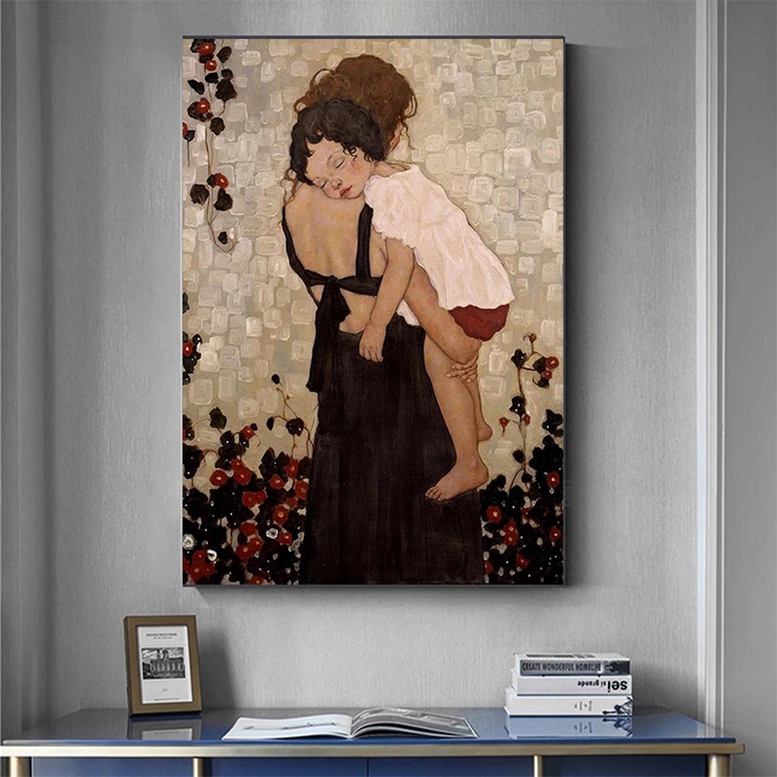 大人も着やすいシンプルファッション クリムト 絵画 母と子 絵画